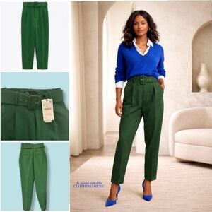 ZARA High Waisted Trousers Belted Pants Blogger Favorite Size: Small New